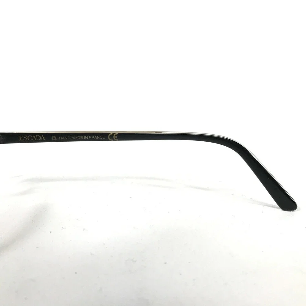 Escada Eyeglasses Frames E0124 E374 Black Clear Gold Round Oval 51-15-140